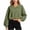 Army Green*Cute Sweatshirt, variant on Womens V Neck Cropped Sweatshirt Y2k Lantern Long Sleeve Drop Shoulder Pullovers College Teen Preppy Tops L