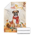 thumbnail image 2 of Happy Thanksgiving Boxer with Turkey Pumpkins Autumn Vibes Cozy Fleece Blanket Boxers Dog Lover Gifts Idea Warm Soft Throw Blanket - 12018, 2 of 5
