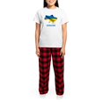 thumbnail image 4 of CafePress - Cool Ukraine Flag Ukrainian Pride Native H Pajamas - Women's Short Sleeve Print T-Shirt and Pants Light Cotton Pajama Set, 4 of 7