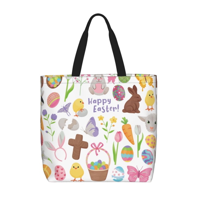 Easygdp Happy Easter1 Bolsa Tote para Mujer, Bolso de Hombro para Trabajo, Playa, Viajes, Compras y Supermercado