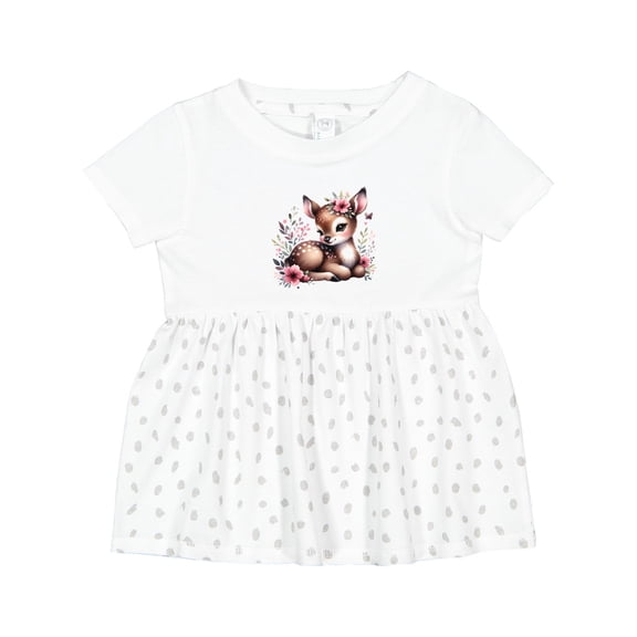 Inktastic Baby Girl Deer Cottagecore Girls Baby Dress