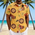 thumbnail image 2 of oelaio Men's Flower Casual Button Down Shirts Short Sleeve Hawaiian Shirt Lightweight Beach Party Shirts Orange S, 2 of 8
