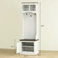 thumbnail image 7 of Resenkos 3-in-1 Hall Tree - With Shoe Storage & Coat Rack Bench, Entryway Furniture with 5 Hooks, White Wood Grain, 7 of 7