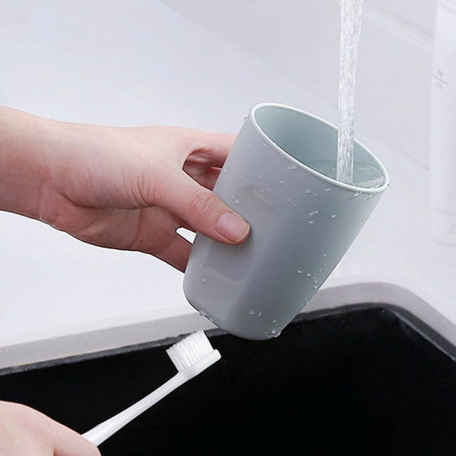 Inteprter Vaso de enjuague de 400ml, vasos de baño de plástico, soporte moderno, taza de dientes, botella de moda, artículos para beber de Juegos de accesorios de baño Azul