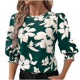thumbnail image 1 of Eres Más Que una Camisa de Puntuación de Prueba, Verano Suelto Casual Cinco Cuartos de Manga Cuello Redondo Impreso para Mujeres, 1 of 7