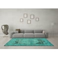 thumbnail image 3 of Ahgly Company Machine Washable Indoor Rectangle Persian Turquoise Blue Traditional Area Rugs, 3' x 5', 3 of 4