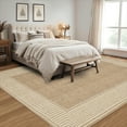 thumbnail image 3 of FairOnly Brown 4'x6'Framed Non Slip Area Rug Modern Minimalist Machine Washable Floor Rug for Living Room Dining Room Bathroom, 3 of 7