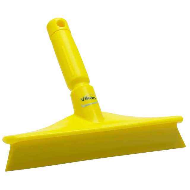 Vikan 71256 Rubber Polypropylene Frame Bench Single Blade Squeegee, 10", Yellow
