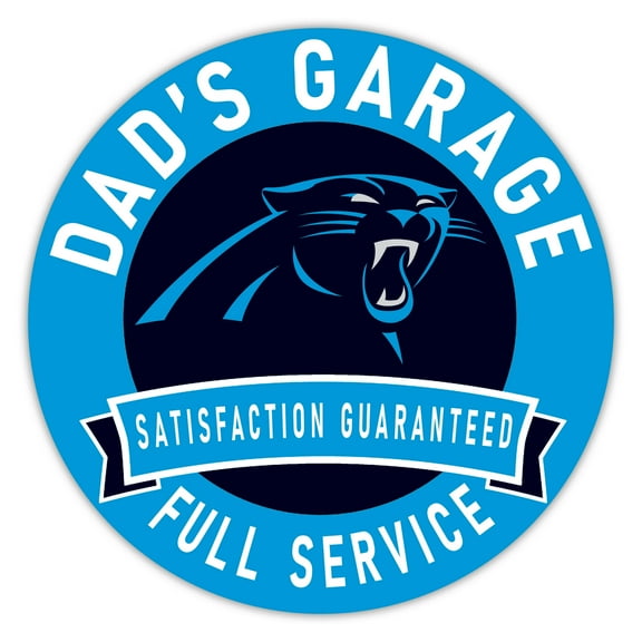 Carolina Panthers 16" Dad's Garage Wood Sign