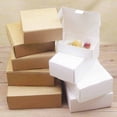 thumbnail image 2 of 5pcs large gifts wrapping box small size vintage kraft white paper candy boxes gifts Package box home party suppiles 4x4x2.5cm white window, 2 of 5