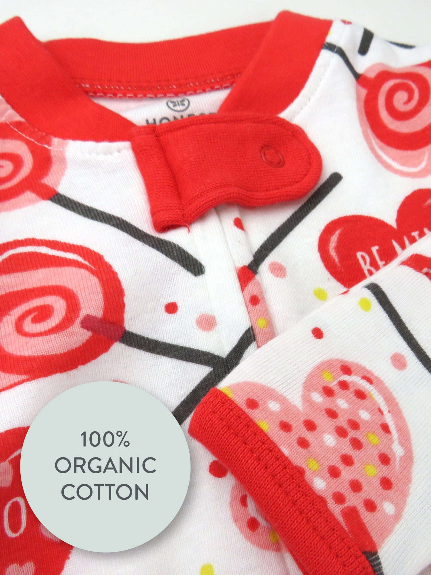 Honest Baby Clothing Organic Cotton Valentines Day Baby Boy/Girl Sleep N Play, Sizes Newborn-9 Months