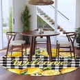 thumbnail image 3 of Round Area Rug 8 Ft, Yellow Lemons Washable Non-Slip Circle Carpet for Living Room/Bedroom, Summer Fruits Leaves Botanical Buffalo Plaid Collection Low-Profile Large Area Rugs for Indoor, 3 of 8