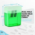 thumbnail image 3 of Enday Dual Manual Pencil Sharpener for Colored Pencils, Large Pencil, Green 1 Pack, 3 of 7