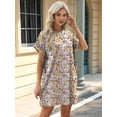 thumbnail image 4 of Women'S Summer Dresses Short Sleeve Cute Spring Mini Dress Crewneck Casual Beach Vacation Dresses Yellow Flower S, 4 of 10