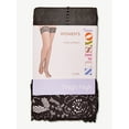 thumbnail image 2 of Joyspun Women's Rhinestone and Back Seam Thigh High Stockings, 2-Pack, 2 of 6