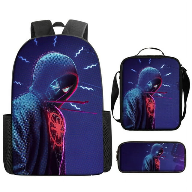Spider Man Satchel Suit, Spider Man Satchel Set Of 3, Girl Boy Including Pencil Box And Lunch Bag-SHUNJING
