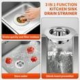 thumbnail image 3 of 3-in-1 Kitchen Sink Drain Strainer with Bounce Core - Universal Stainless Steel Drain Stopper 2-Pack, Easy to Install & Clean, Upgraded Design, 3 of 6