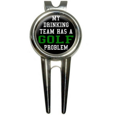 Brush Divot Tool - My Drinking Team Has A Golf Problem Golf Divot Repair Tool and Ball Marker