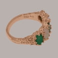 thumbnail image 5 of LBG British Made 18k Rose Gold Natural Emerald & Opal Womens Eternity Ring - 33 size options - Size 11.75, 5 of 8