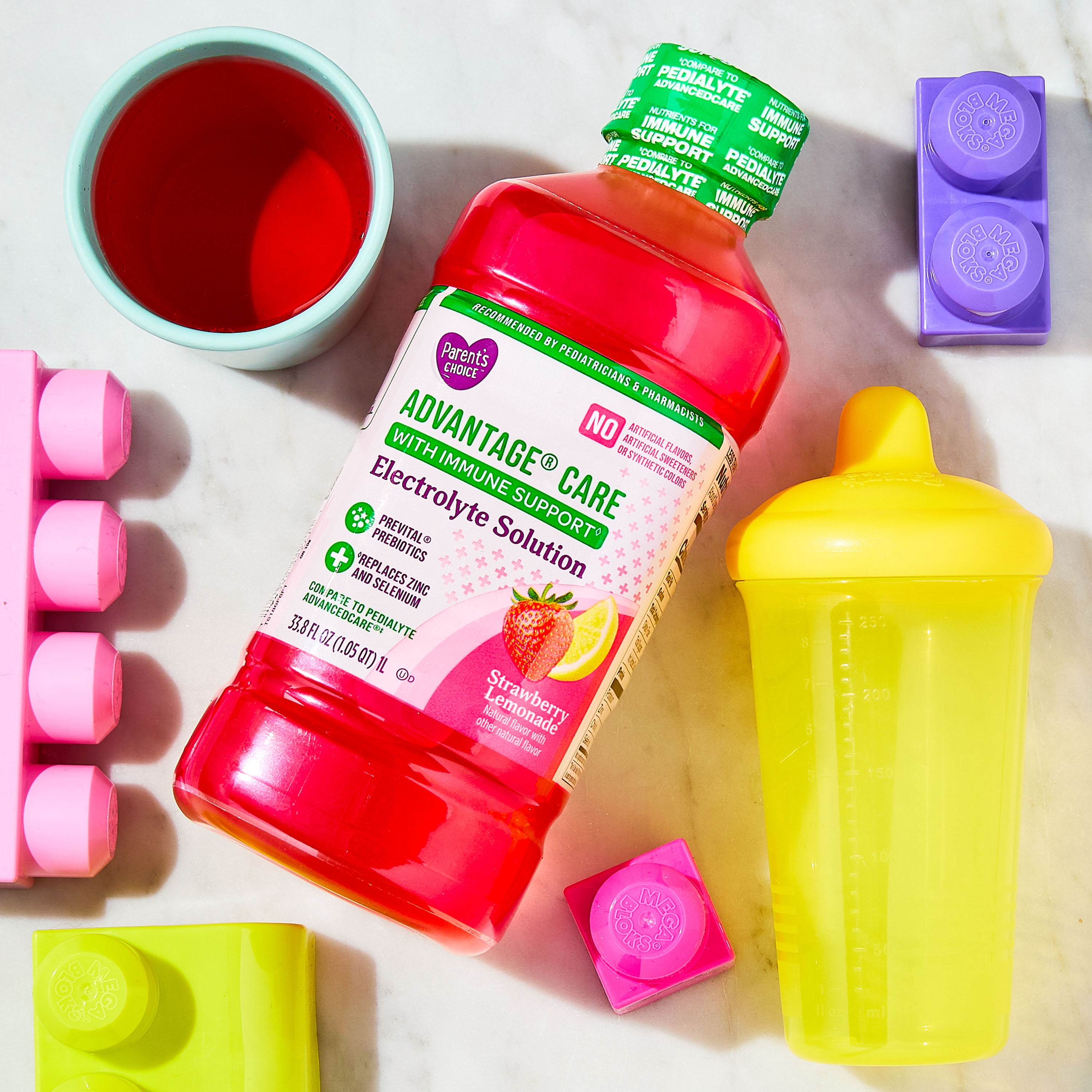 (2 pack) Parent's Choice Advantage® Care Electrolyte Solution, Strawberry Lemonade Flavor, Pediatrician Recommended, 1 Liter