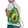 thumbnail image 3 of Kdxio Avocado with Glasses Print Drawstring Backpack Bag,Waterproof Draw String Back Sack, Gym Drawstring Bags Swim Bag For Unisex, 3 of 9