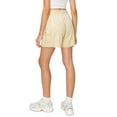 thumbnail image 3 of Cali1850 Women's High Rise Twill Cargo Shorts with Side Pockets Strap Closure, 3 of 7