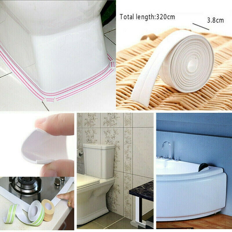 1*Self Adhesive Sink Waterproof Tape Sealant for Kitchen Bathroom Toilet White 