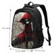 thumbnail image 5 of Balery Dark Red Hooded Girl Mochila con carga USB para hombre y mujer - Mochila impermeable y antirrobo para laptop con puerto USB para viajes, trabajo, 5 of 7