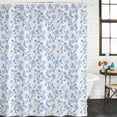 thumbnail image 3 of Blue Spring Floral Waterproof Fabric Shower Curtain,Flowers Leaves Pastoral Botanical Waterproof Fabric Shower Curtain for Bathroom Curtains Bathtubs Hotel Shower Curtains with 12 Hooks Small 36x72in, 3 of 8