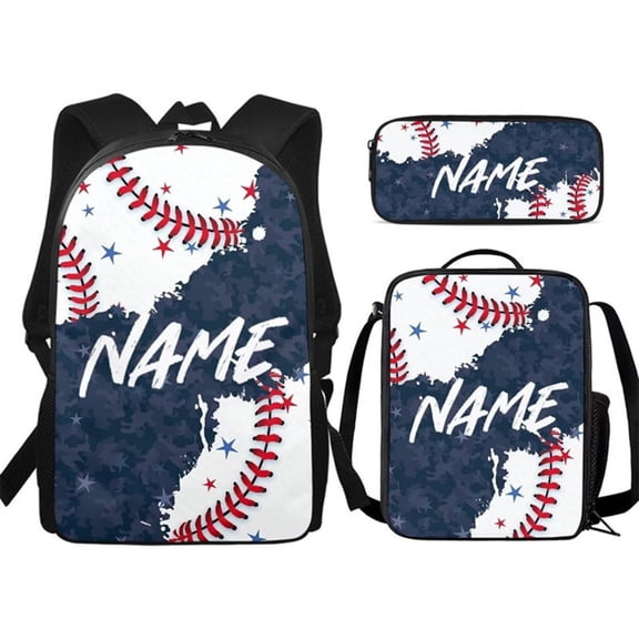 3 Piece Backpack Set with Utility Bag & Pouch, Lightweight Multi-Pocket Daypack, Colorful Artistic Print Travel Carryall for Commuting & Everyday Use