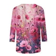 thumbnail image 5 of Nrmvnmi Womens Tops Casual 3/4 Sleeve Shirts Cute Cartoon Print Crew Neck Loose Casual Blouses Floral Print Tshirts Mothers Day Gifts, 5 of 5