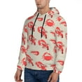 thumbnail image 3 of Lsque Crab Lobster 1 Pattern Casual Men's Hoodie,Hooded Sweatshirt with Kangaroo Pocket,Pullover Hoodie-Small, 3 of 7