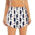 thumbnail image 2 of Goofa Seahorses and Hearts Printed Women 2 in 1 Running Shorts,Quick Dry Athletic Workout Shorts,High Waisted Athletic Shorts with Liner Pockets-Small, 2 of 9