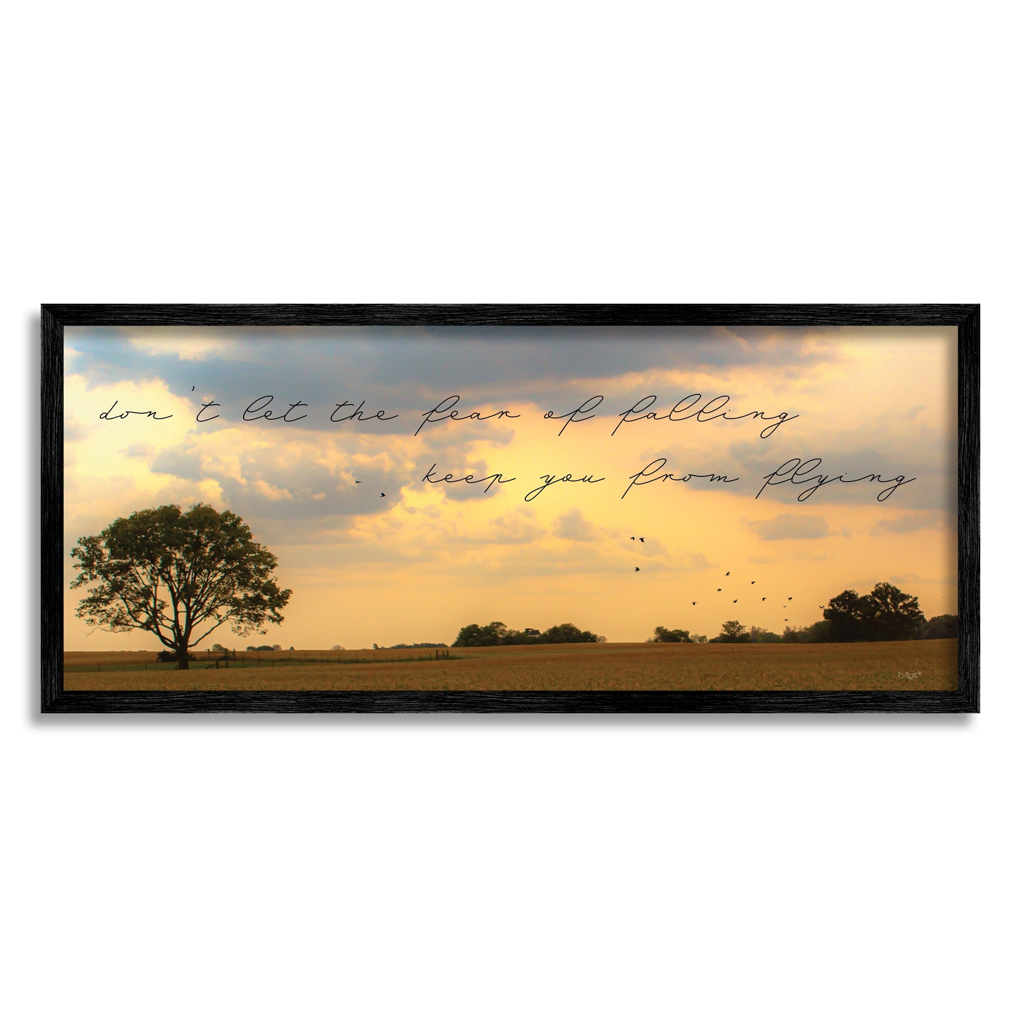 Stupell Industries Fear of Falling Motivational Adversity Phrase Sunset Park,30 x 13, Design by Donnie Quillen