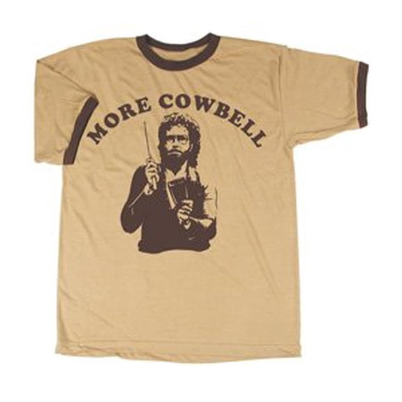 SNL Saturday Night Live More Cowbell Vintage Tan with Brown Ringers T-Shirt