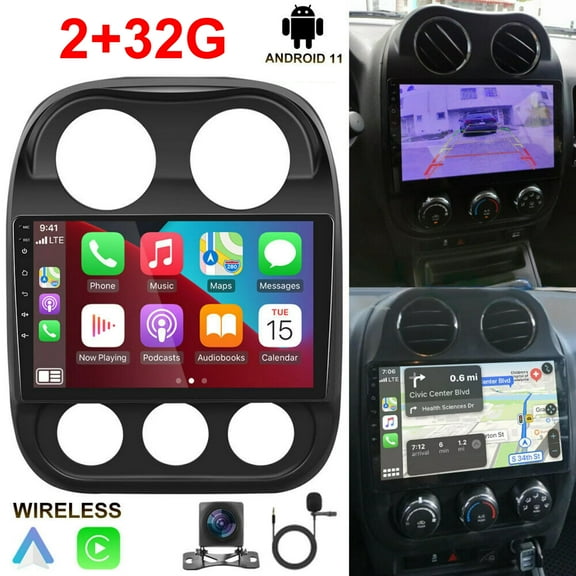 Zcargel 10.1 Inch Car Stereo Radio Compatible for Jeep Patriot Compass 2009-2016 with Wireless CarPlay Android Auto,Android 12 Player Radio with Bluetooth,WiFi,,Support GPS 32GB