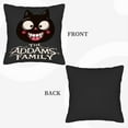 thumbnail image 6 of Set of 2 18x18in Throw Pillow Covers featuring a playful black cat with cartoonish eyes and a toothy grin perfect for couch bed or car, 6 of 8
