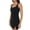 Black, variant on Women's Sleeveless Mini Cocktail Bodycon Dress, Square Neck, Sexy Slit, Club, Party(Black Large Size)