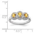 thumbnail image 5 of 925 Sterling Silver Rhodium Citrine and Diamond Ring Size 7, 5 of 5