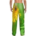 thumbnail image 3 of Picia Bees Pollinates A Yellow Dandelion Mens Soft Woven Cotton Elastic Waistband Sleep Pajama Pant Lounge Sleep Pant With Pockets And Drawstring-Large, 3 of 9