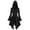 Black, variant on Lindreshi Long Sleeve Shirts for Women Womens Hooded Lace Sleeve Button up Hanky Hem Skirted Gothic Coat Cloak
