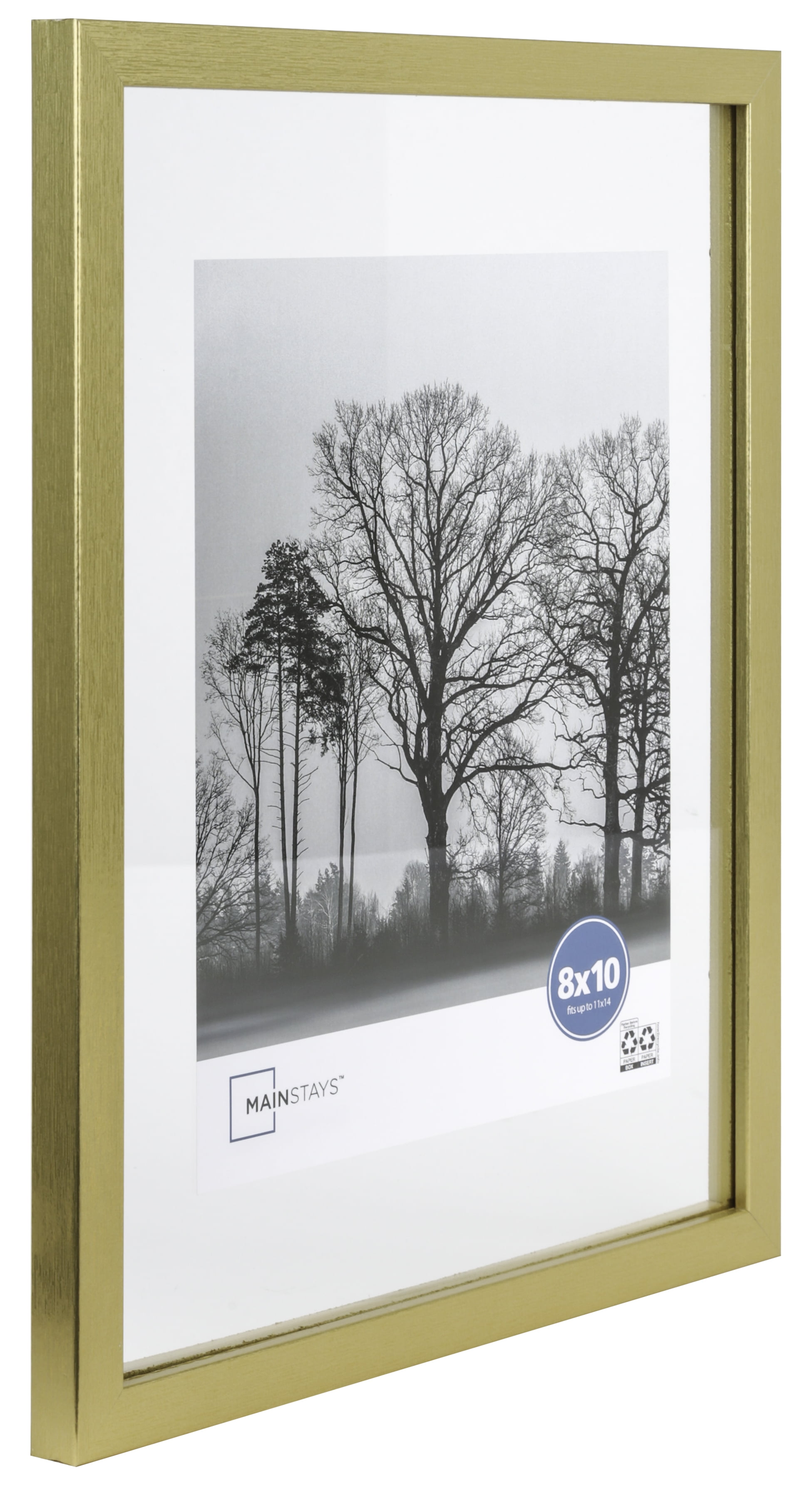 (2 pack) Mainstays – 8x10 Picture Frame – Gold Float Frame Linear Program Wall Photo Frame