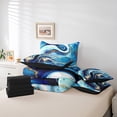 thumbnail image 4 of YST Teal Marble Comforter Set, 7-Piece, Watercolor Abstract, King, 4 of 4