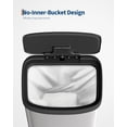 thumbnail image 3 of 21 Gallon (80L) in Home Metal Recycling Bin Kitchen Stainless Steel Recycling Bin with Liner Rim, Rear Handle, for Office Home Kitchen Garbage,White Industrial Smooth, 3 of 7