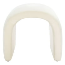 SAFAVIEH Kibo Modern Style n Shape Ottoman, Cream ( 20.1 in. W x 18.3 in. D x 18.5 in. H)