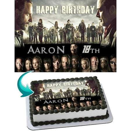 The Walking Dead Edible Cake Image Topper Personalized Picture 1/4 Sheet (8"x10.5")