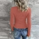 thumbnail image 4 of Prolriy Tops de verano para mujer 2024, camisetas Henley de manga larga para mujer, camisetas ajustadas con botones y cuello redondo, camisetas de punto acanalado, camisetas para mujer, rosa fuerte M, 4 of 7