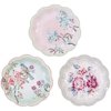 Talking Tables Truly Romantic Small Floral Disposable Plates, 12 count, 7 inches in 3 Designs for a Birthday or Tea Party