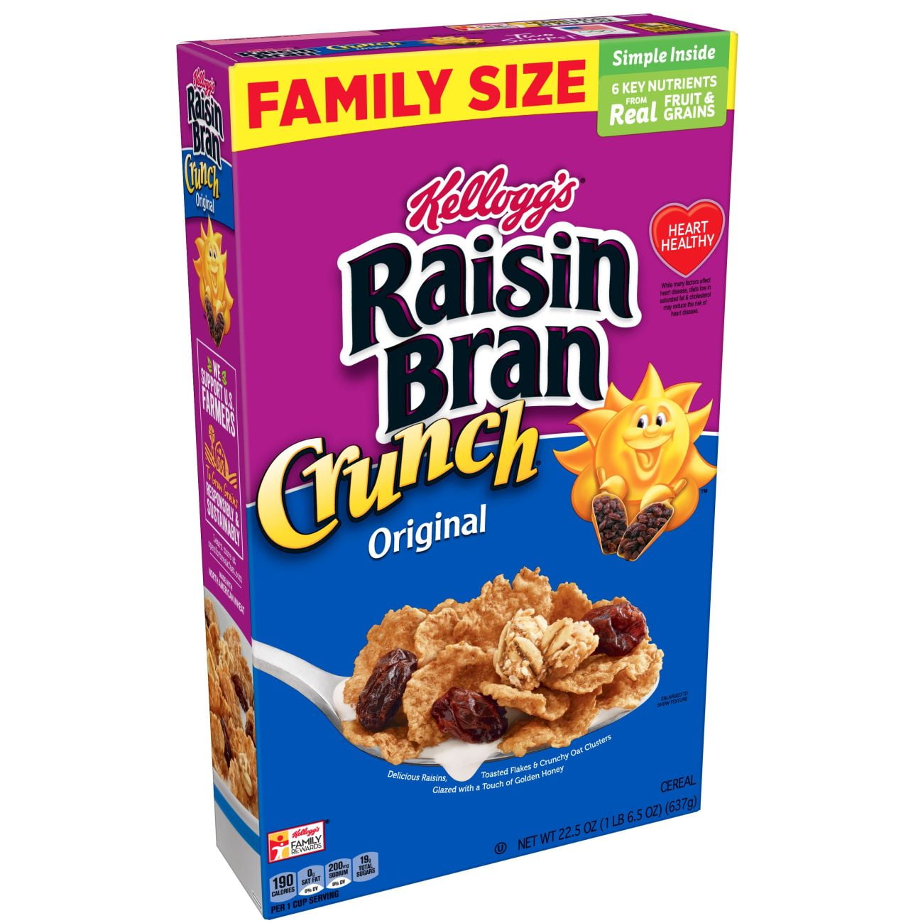 Kellogg's Raisin Bran Crunch, Breakfast Cereal, Original, 22.5 Oz