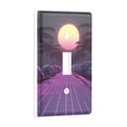 thumbnail image 2 of Yayeee Toggle Light Switch Wall Plate 1-Gang 4.5"x2.7" Home Decorative Outlet Cover, Black Neon Road, 2 of 7